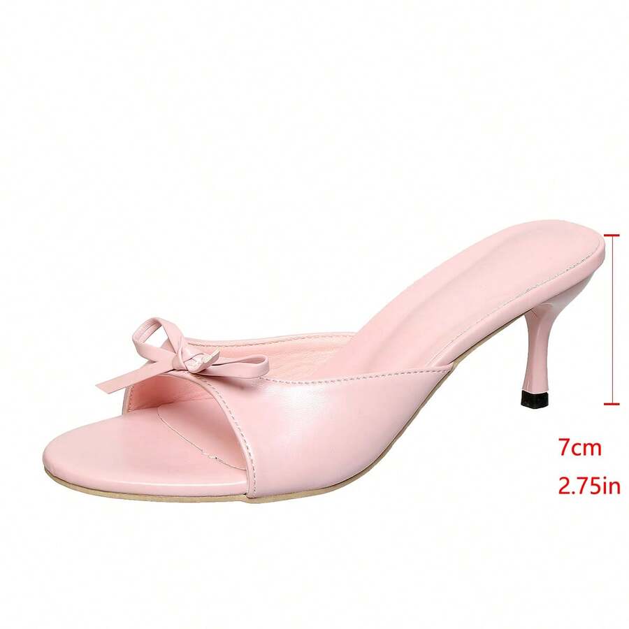 Women's elegant peep toe platform heel sandals featuring a decorative front bow knot in a solid color design.