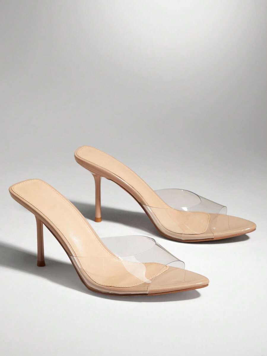 Women's pointed toe stiletto high heel wedding shoes featuring an elegant silhouette and glossy finish.