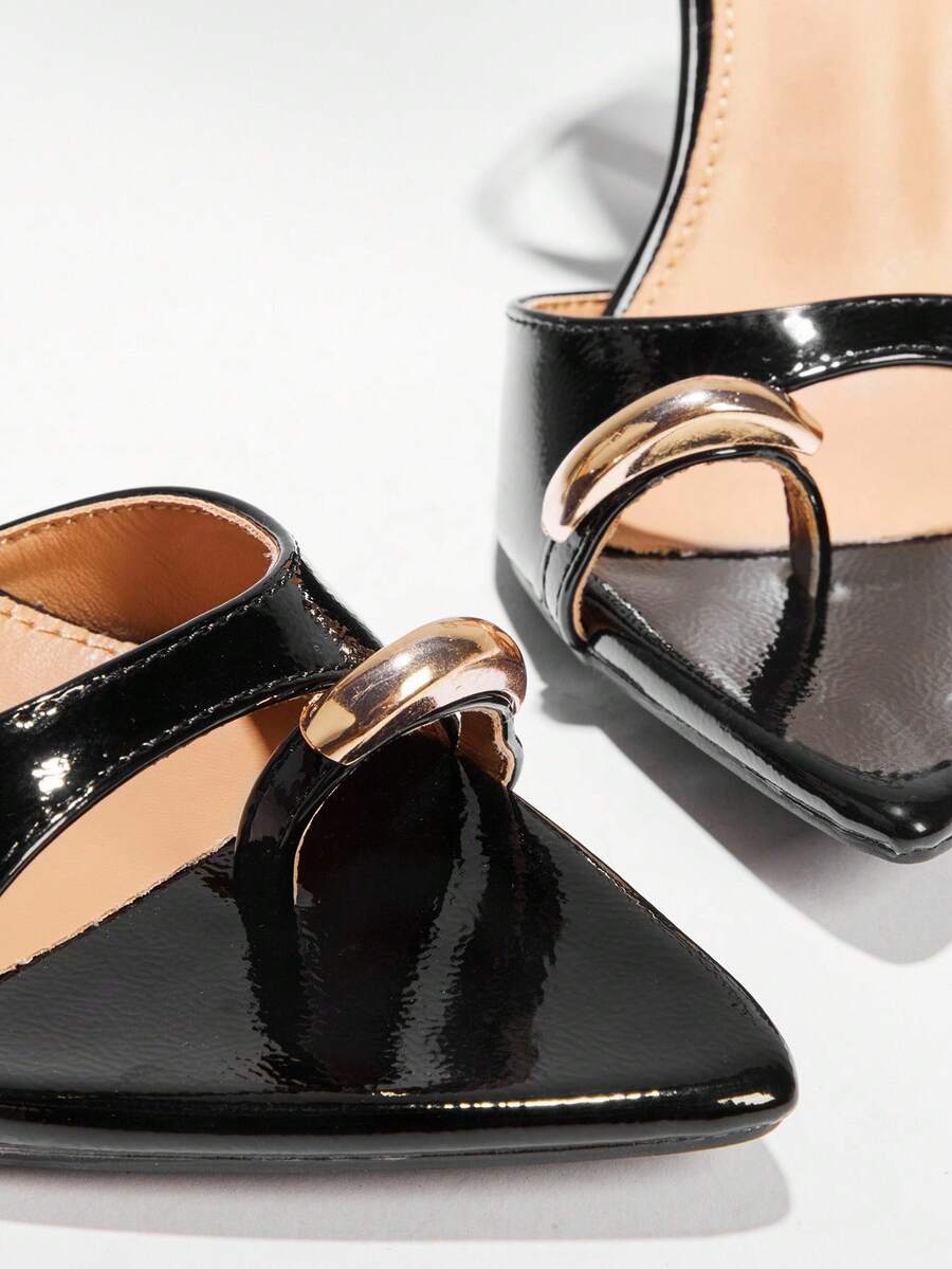 Women's pointed toe stiletto high heel wedding shoes featuring an elegant silhouette and glossy finish.