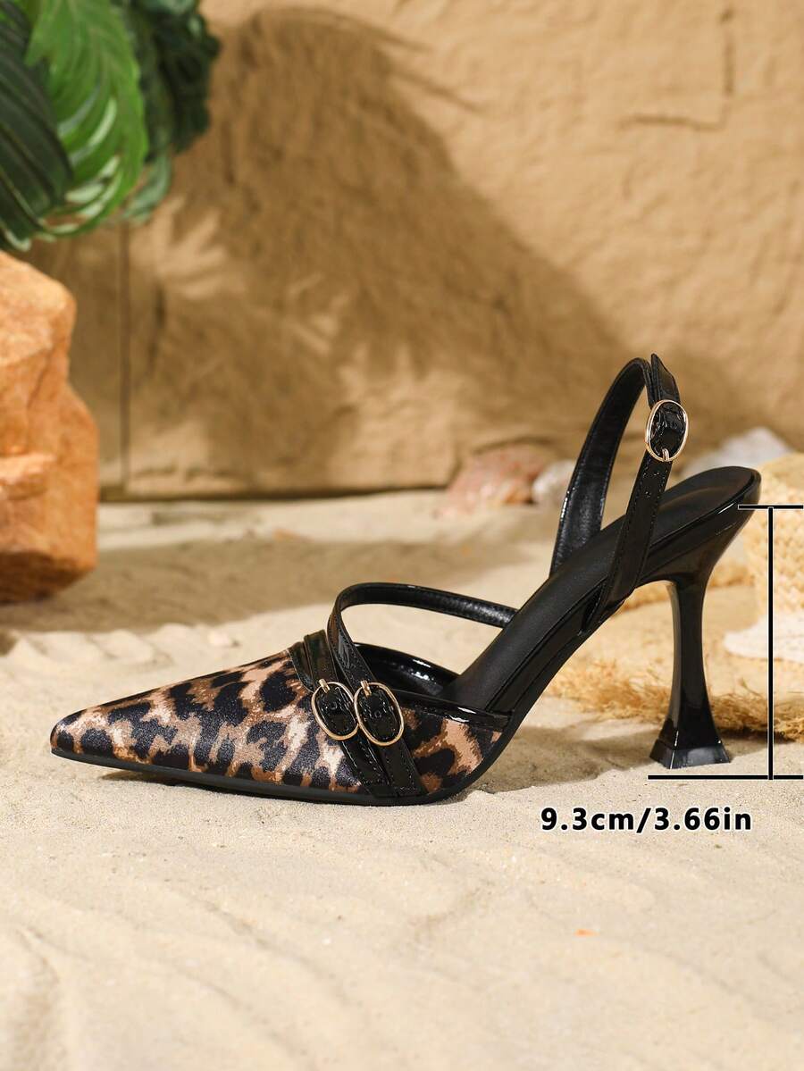 Women's point toe high heel pumps with ankle strap and wine glass pyramid heel