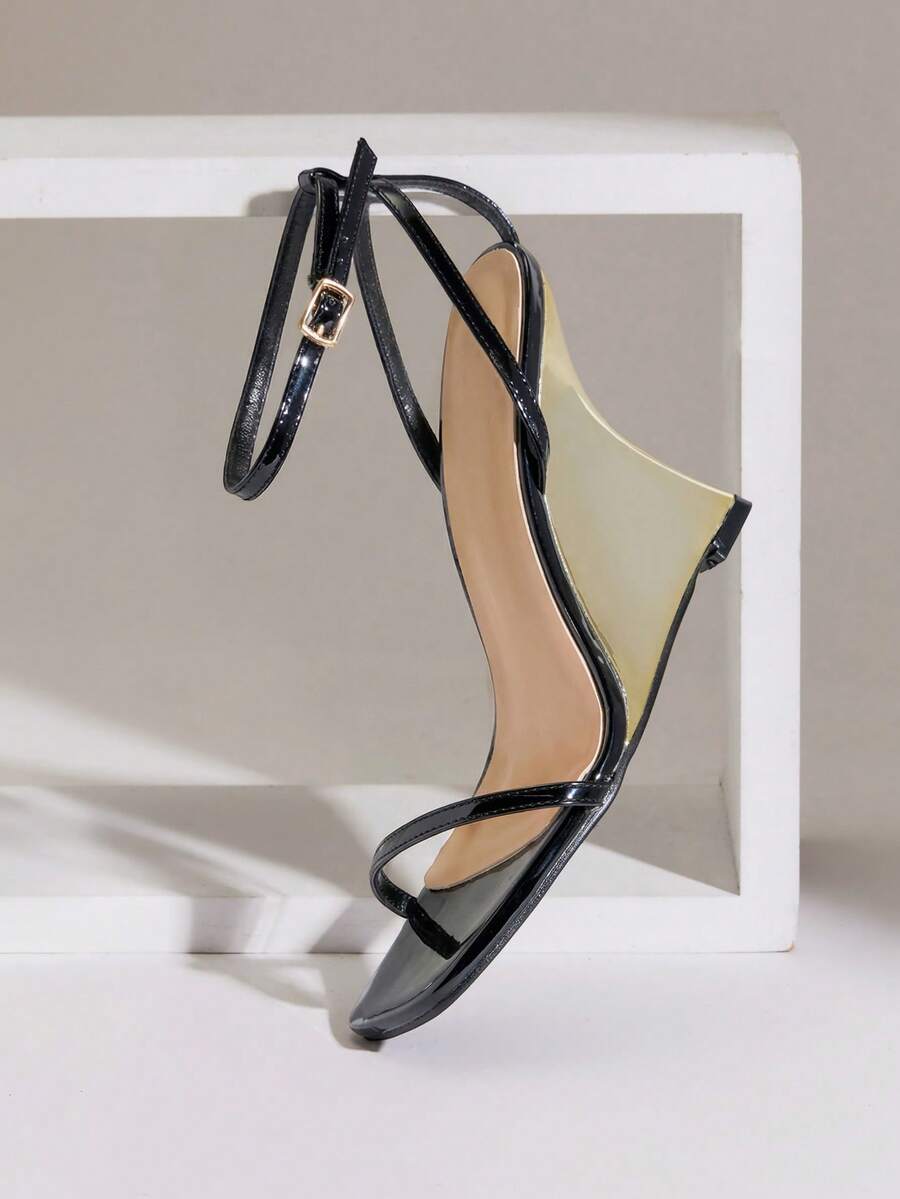 Women's slip-on thong wedge sandals with high heels and open toe design