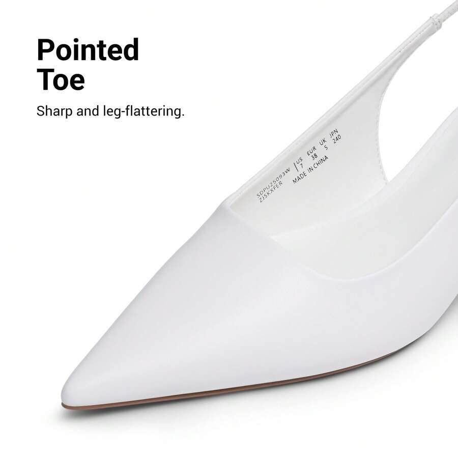 Pointed toe slingback kitten heel pumps in burgundy patent leather with low heel and slip-on strap for women