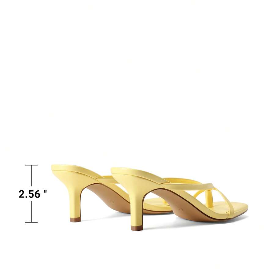 Women's metallic kitten low heel thong sandals featuring an open square toe and slip-on mule design.