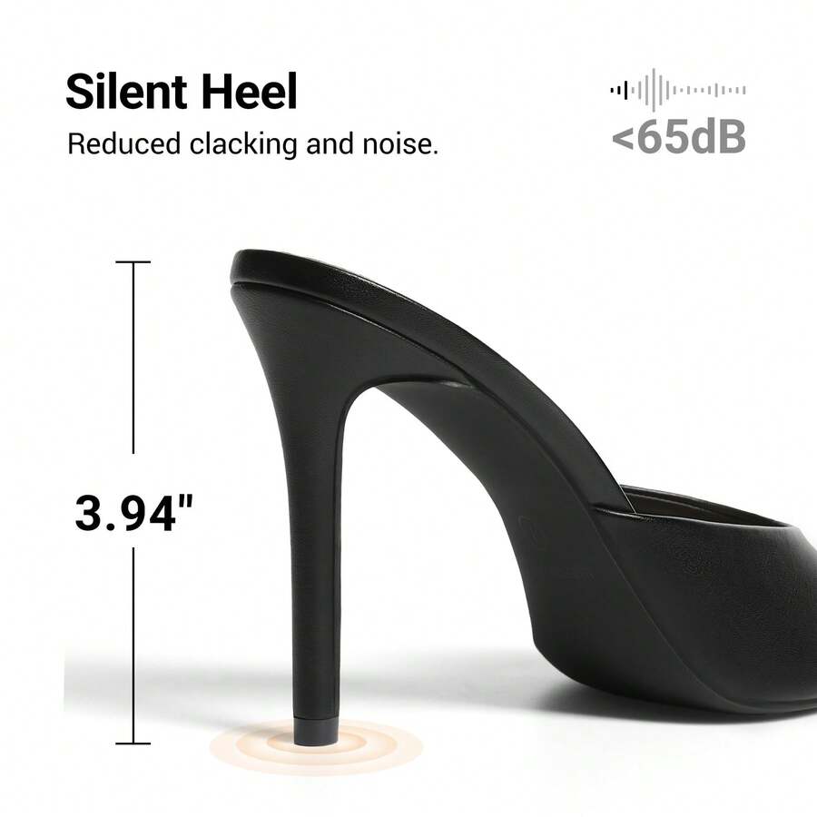 Women's peep toe stiletto mule sandals in white featuring a sleek high heel and slip-on design for party and wedding wear.