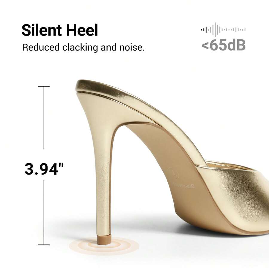 Women's peep toe stiletto mule sandals in white featuring a sleek high heel and slip-on design for party and wedding wear.