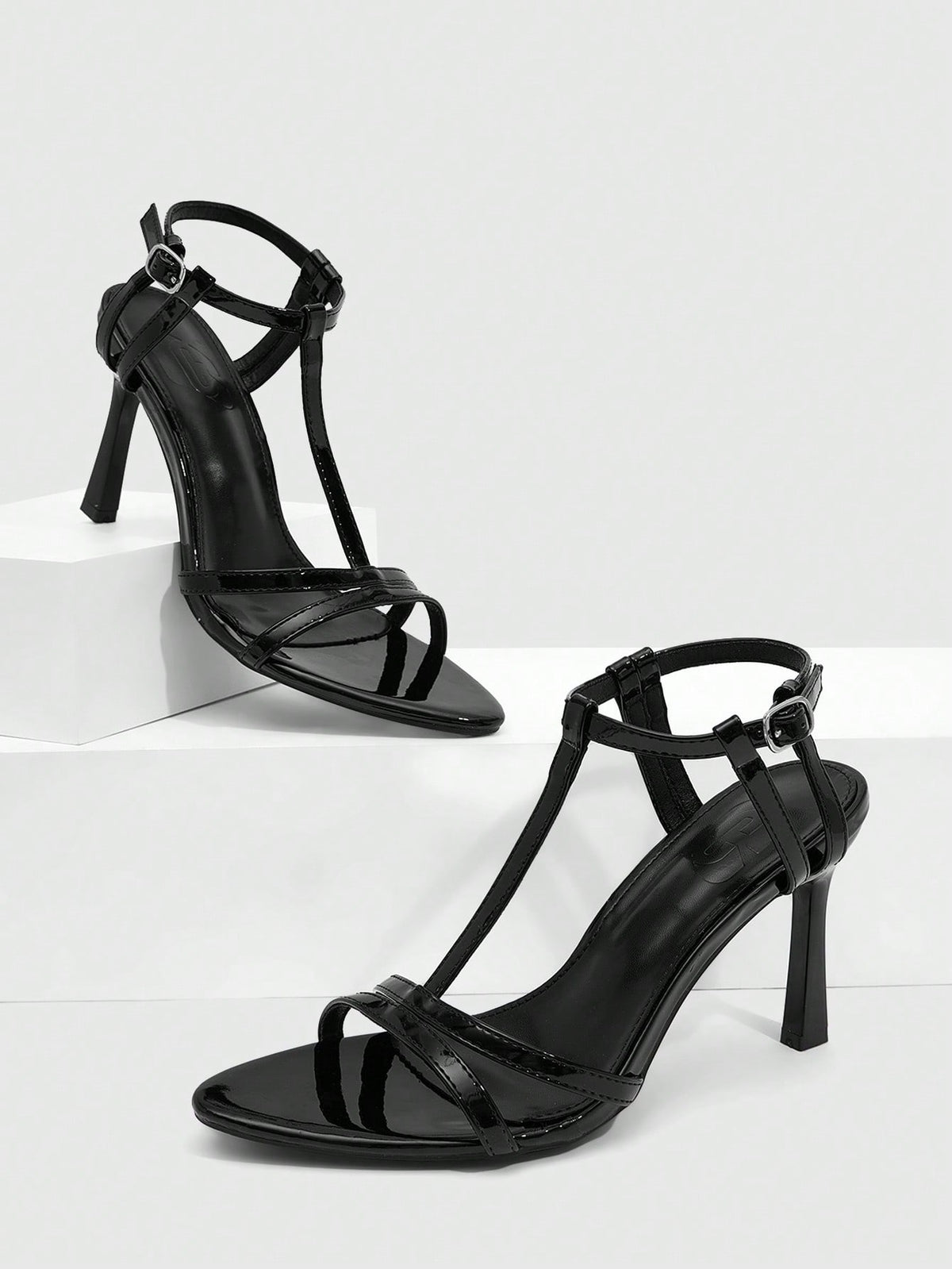 Milk apricot open toe high-heeled sandals with adjustable ankle buckle strap and stiletto heel for ladies.