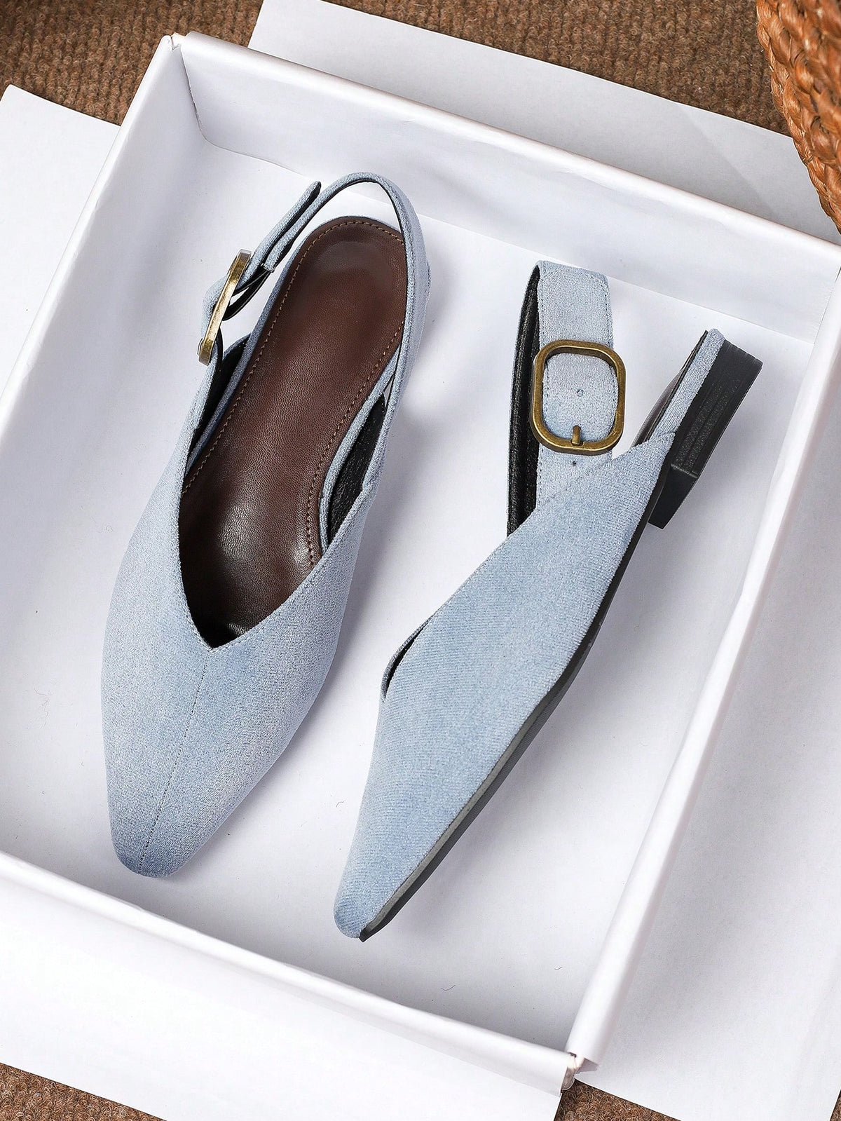 Women's square toe flat loafers featuring a classic low vamp slip-on design with soft PU leather upper and flexible walking sole.