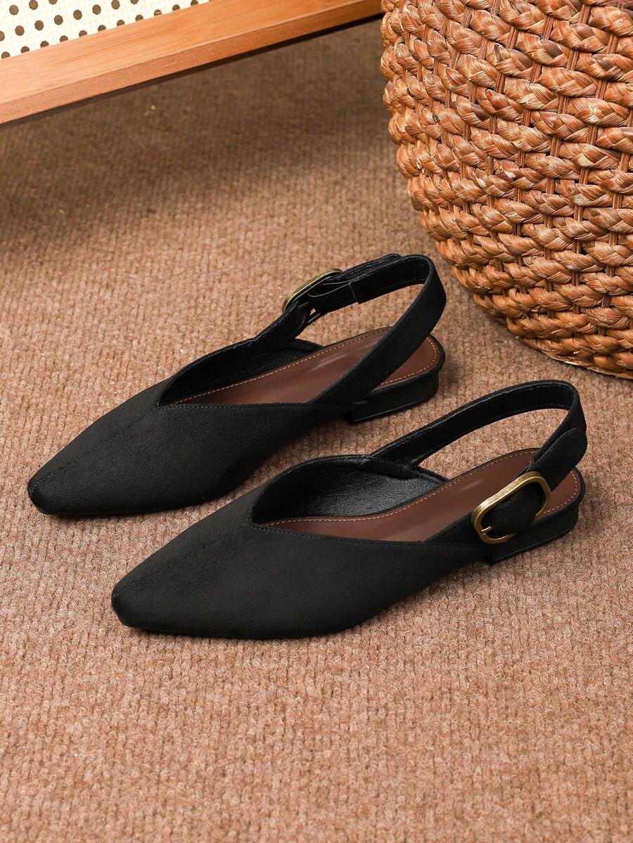Women's square toe flat loafers featuring a classic low vamp slip-on design with soft PU leather upper and flexible walking sole.