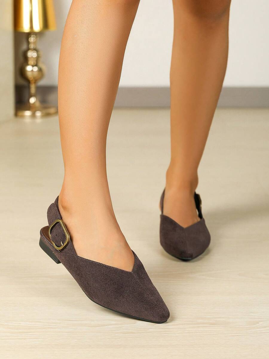 Women's square toe flat loafers featuring a classic low vamp slip-on design with soft PU leather upper and flexible walking sole.