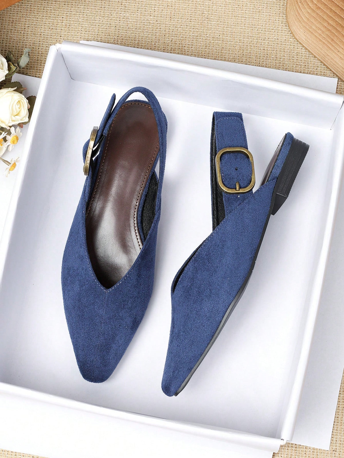 Women's square toe flat loafers featuring a classic low vamp slip-on design with soft PU leather upper and flexible walking sole.