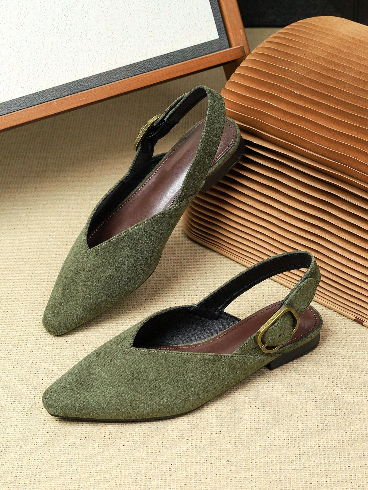 Women's square toe flat loafers featuring a classic low vamp slip-on design with soft PU leather upper and flexible walking sole.