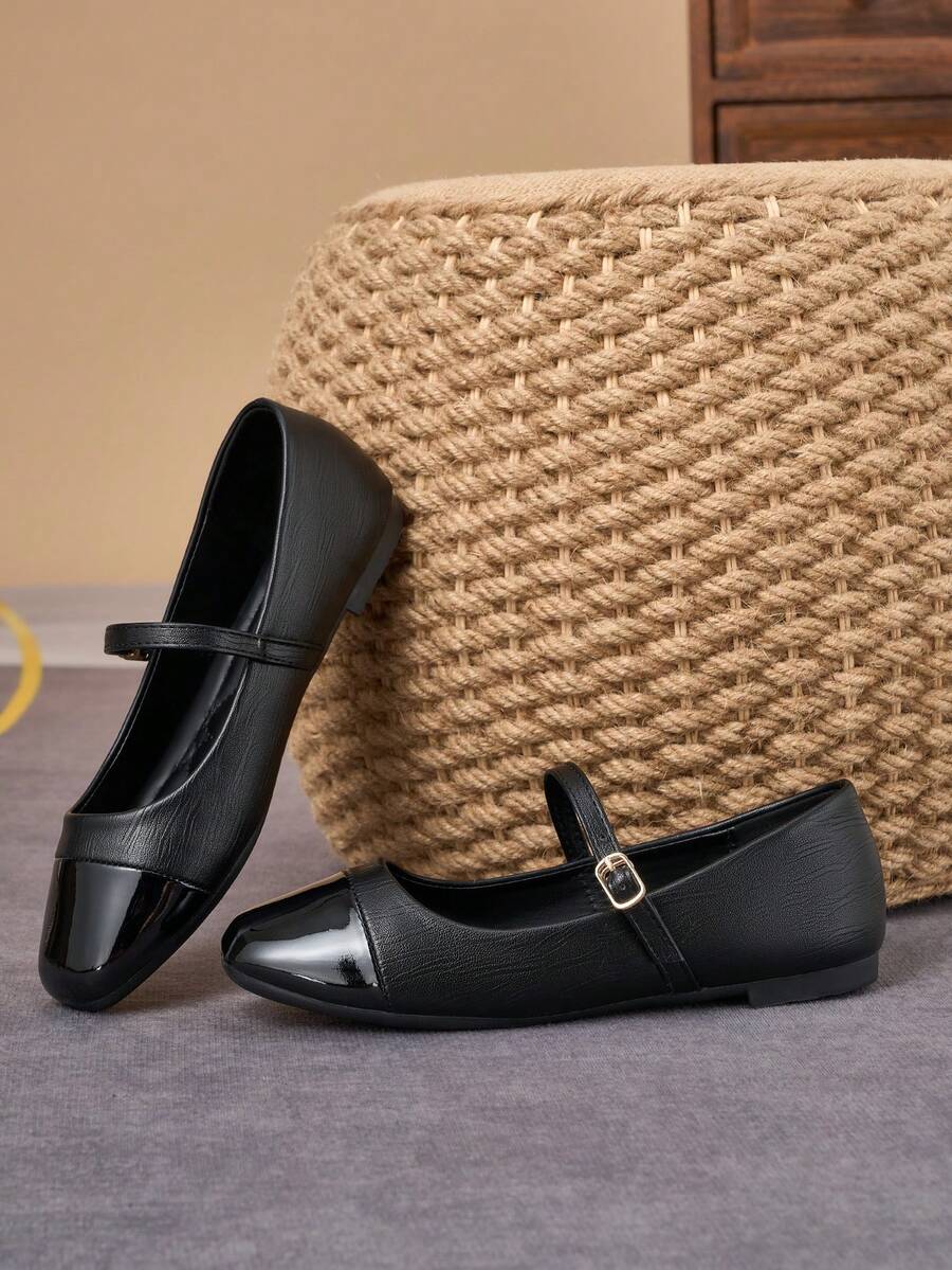 Pair of women's square toe slip-on flat shoes featuring a delicate bow detail and low vamp design.