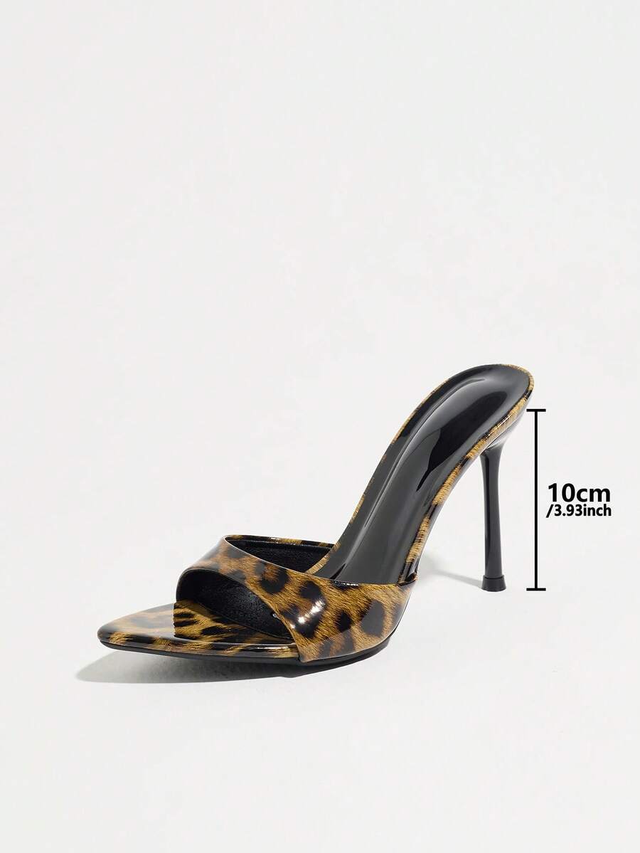 Women's elegant open toe high heel party mules featuring sleek stiletto heels and a slip-on design.