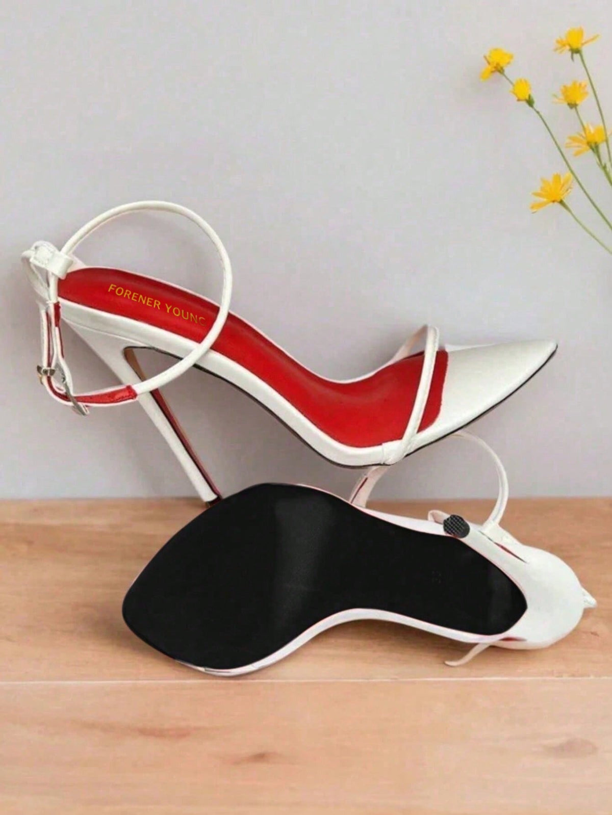 Women's high stiletto heel strap sandals featuring a sleek 12cm thin metal heel and PU leather buckle straps.