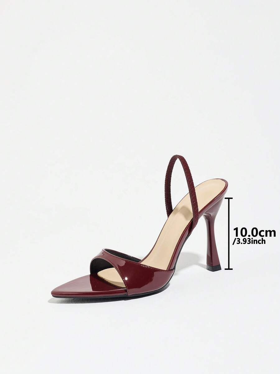 Women's open toe high heel stiletto sandals with sleek slingback buckle strap