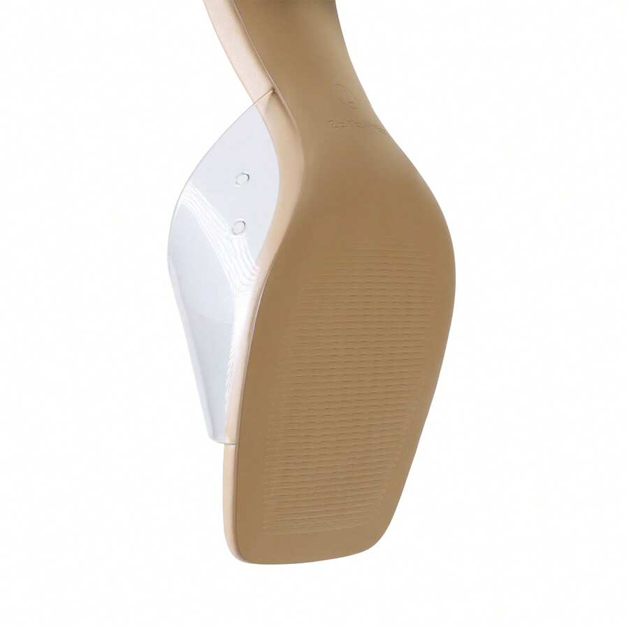Pair of women's open square toe kitten heel mule sandals in white PU leather with slip-on styling.