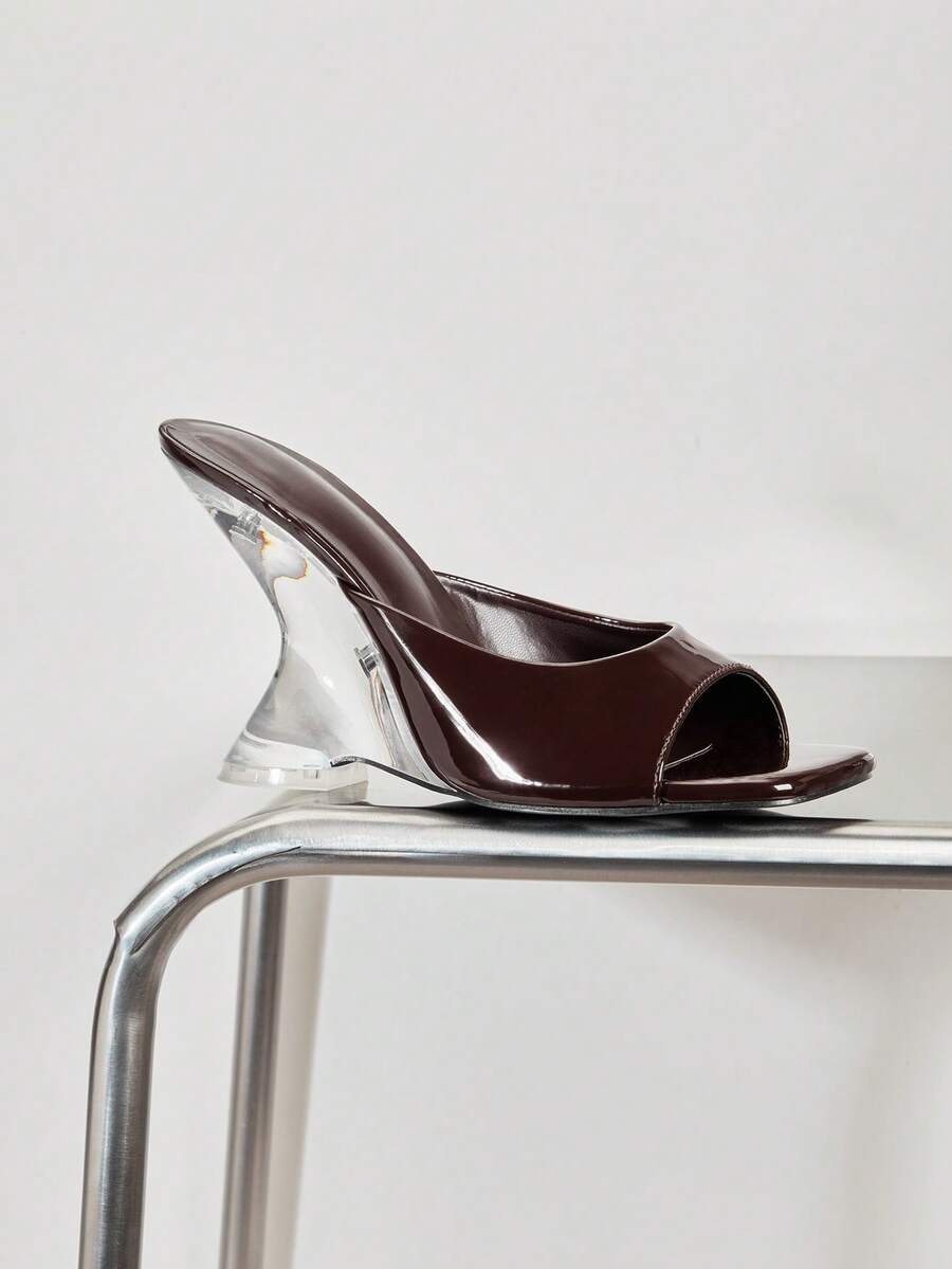 Women's slip-on thong strap wedge sandals featuring a high wedge heel and smooth PU leather upper.