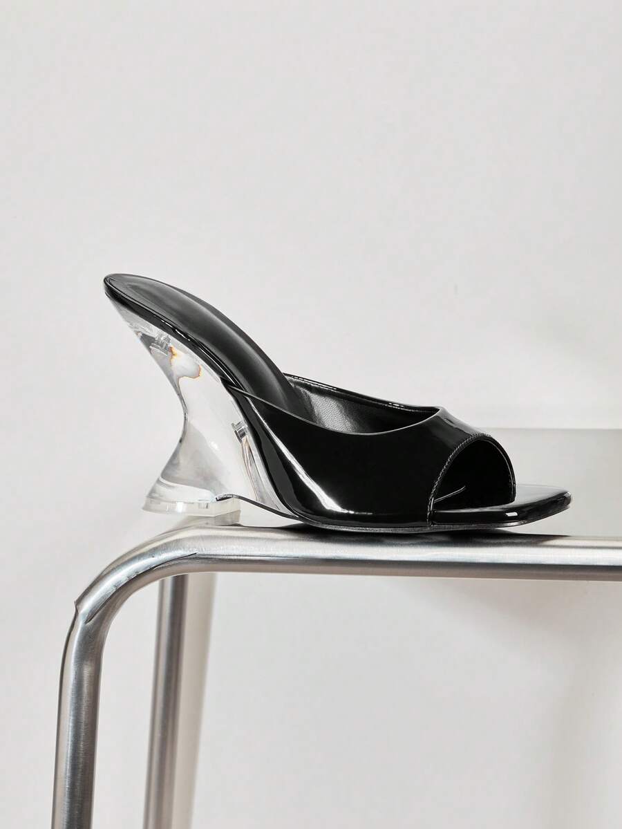 Women's slip-on thong strap wedge sandals featuring a high wedge heel and smooth PU leather upper.