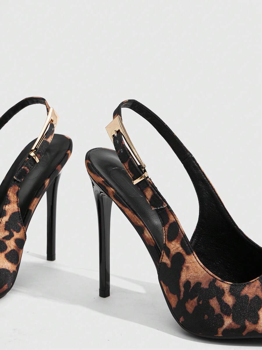 Pointed toe stiletto high heel evening party pumps featuring an ankle strap with buckle closure.