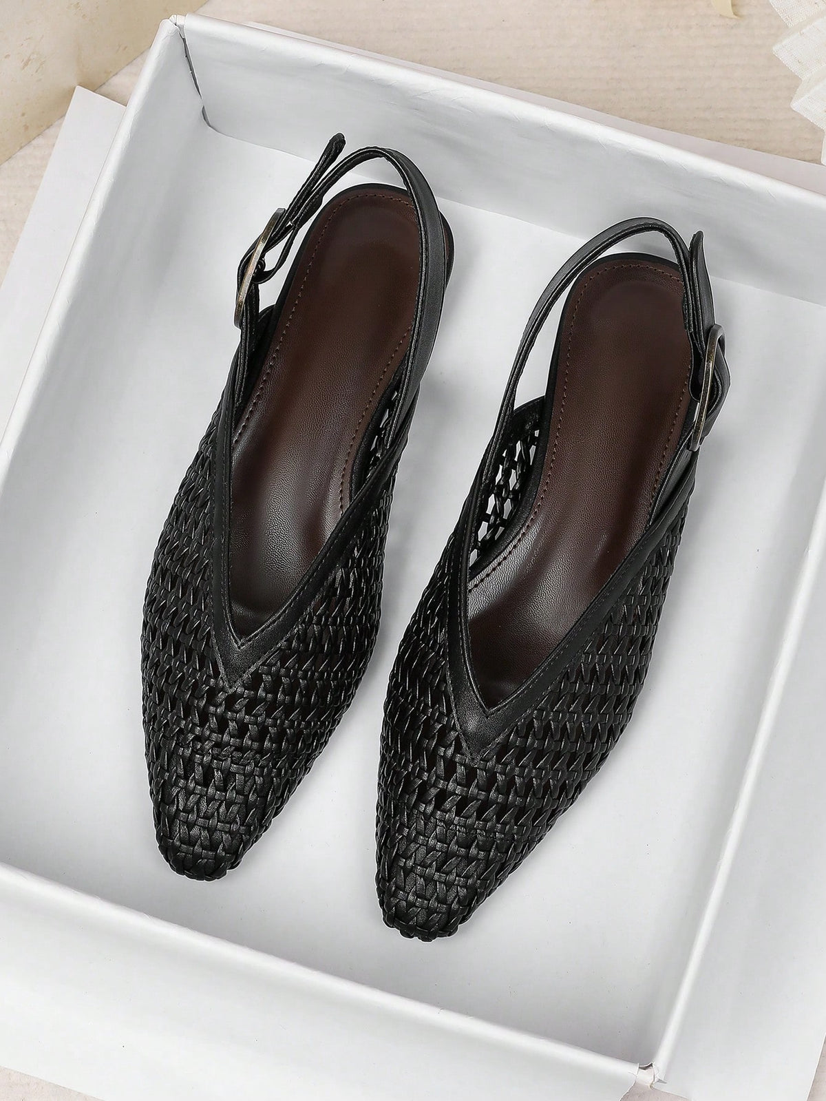 Women's square toe flat loafers featuring a classic low vamp slip-on design with soft PU leather upper and flexible walking sole.