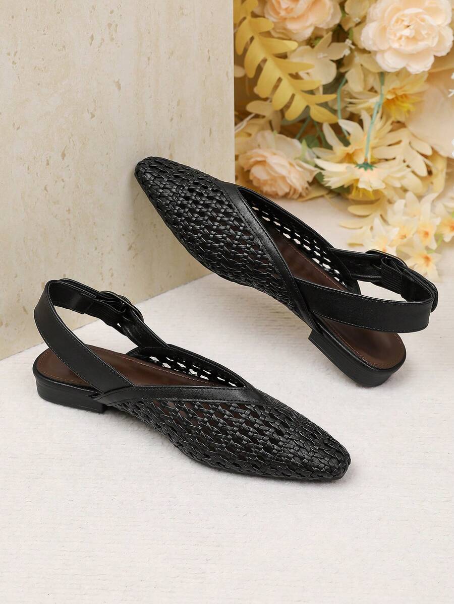 Women's square toe flat loafers featuring a classic low vamp slip-on design with soft PU leather upper and flexible walking sole.