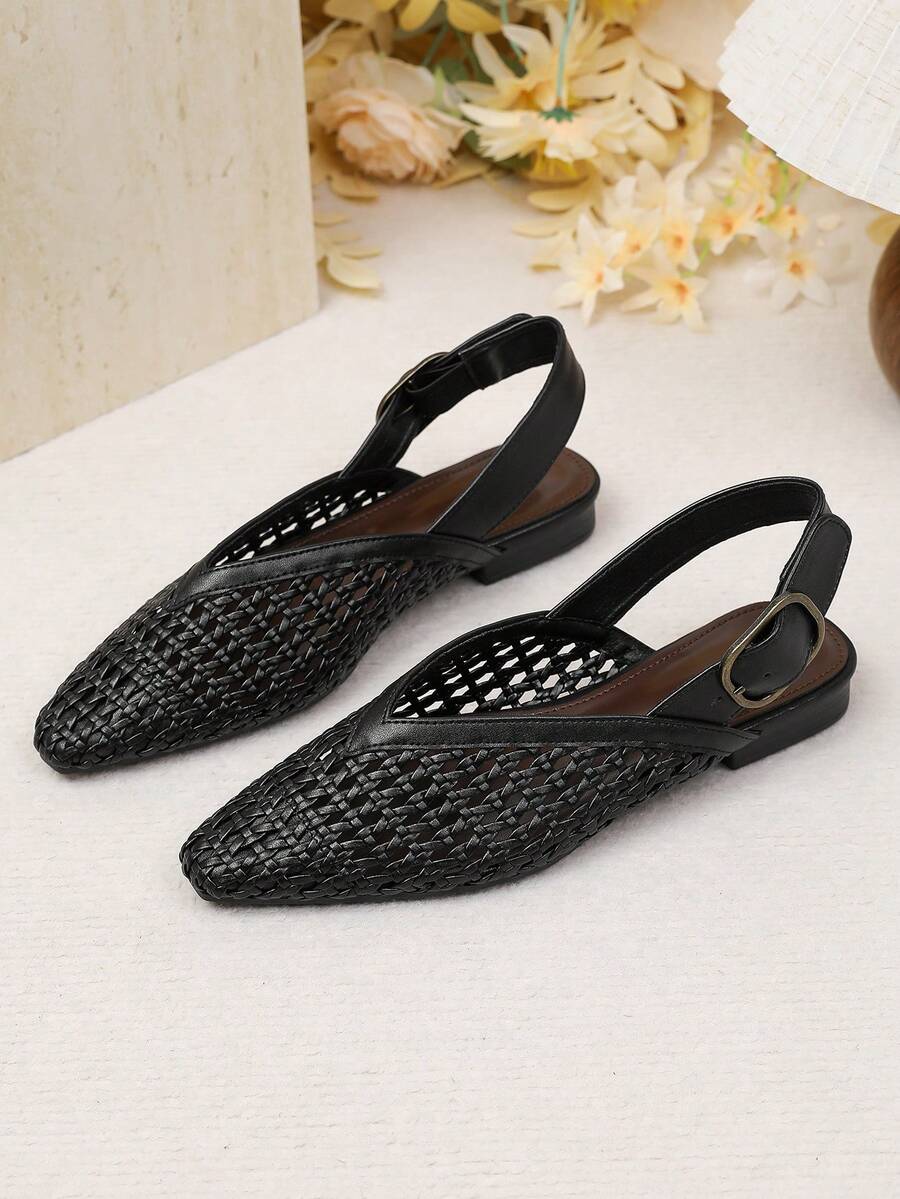 Women's square toe flat loafers featuring a classic low vamp slip-on design with soft PU leather upper and flexible walking sole.