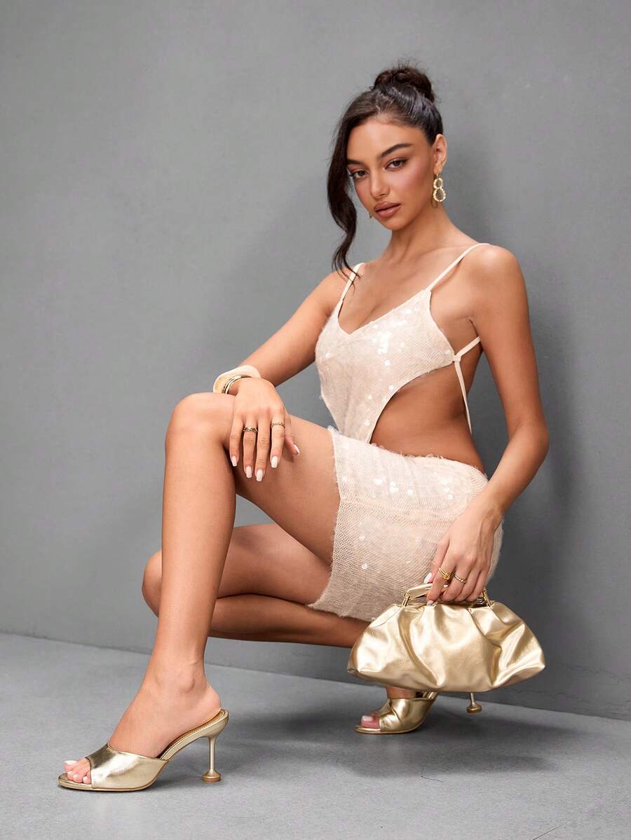 Women's classic slingback open toe sandals with sleek stiletto high heel