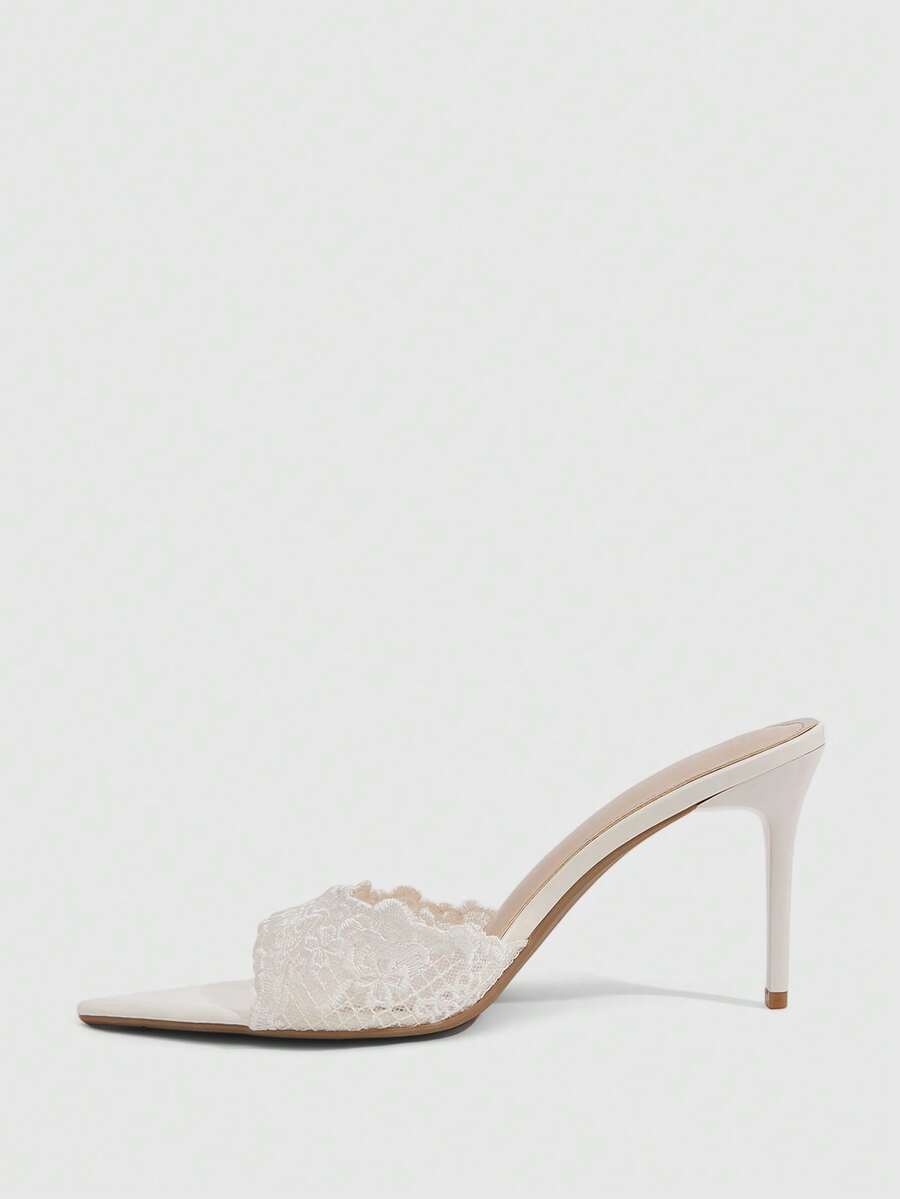 Pointed toe rhinestone high heel party sandals for women with stiletto heel and satin upper
