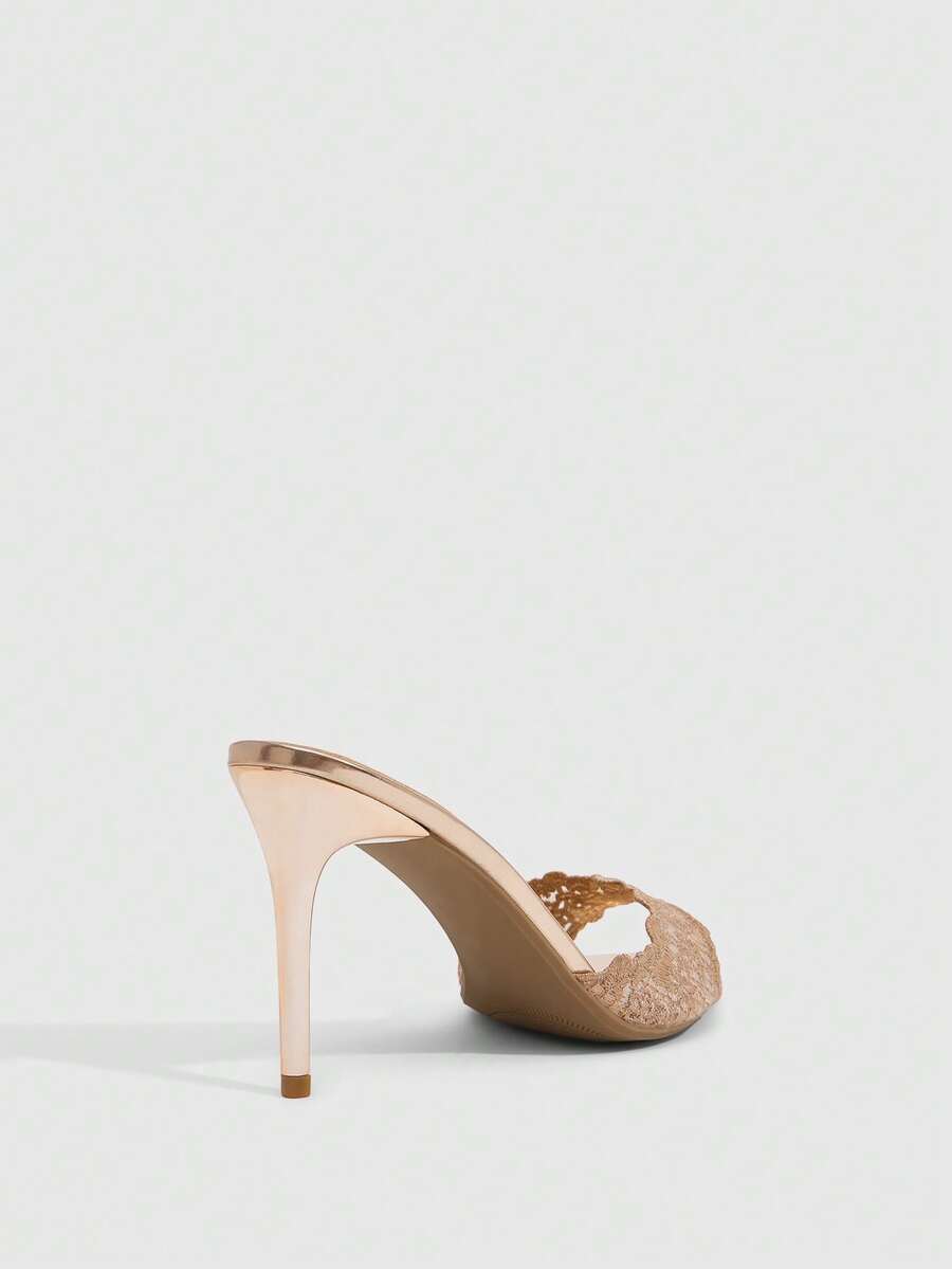 Pointed toe rhinestone high heel party sandals for women with stiletto heel and satin upper