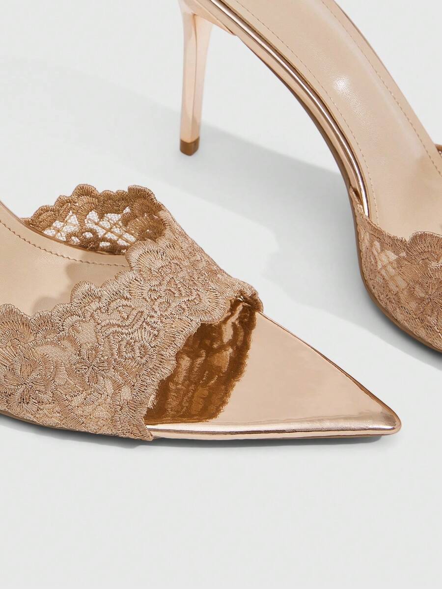 Pointed toe rhinestone high heel party sandals for women with stiletto heel and satin upper