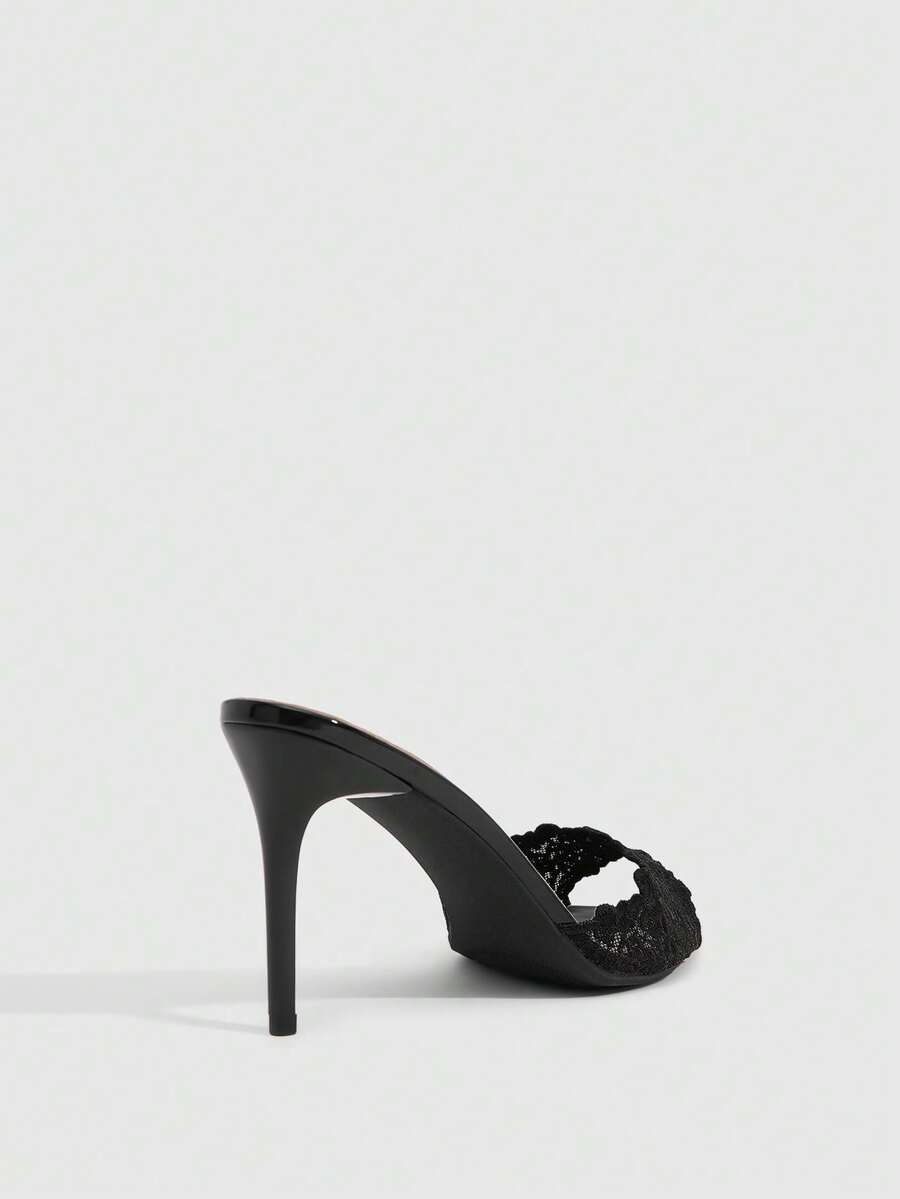 Pointed toe rhinestone high heel party sandals for women with stiletto heel and satin upper