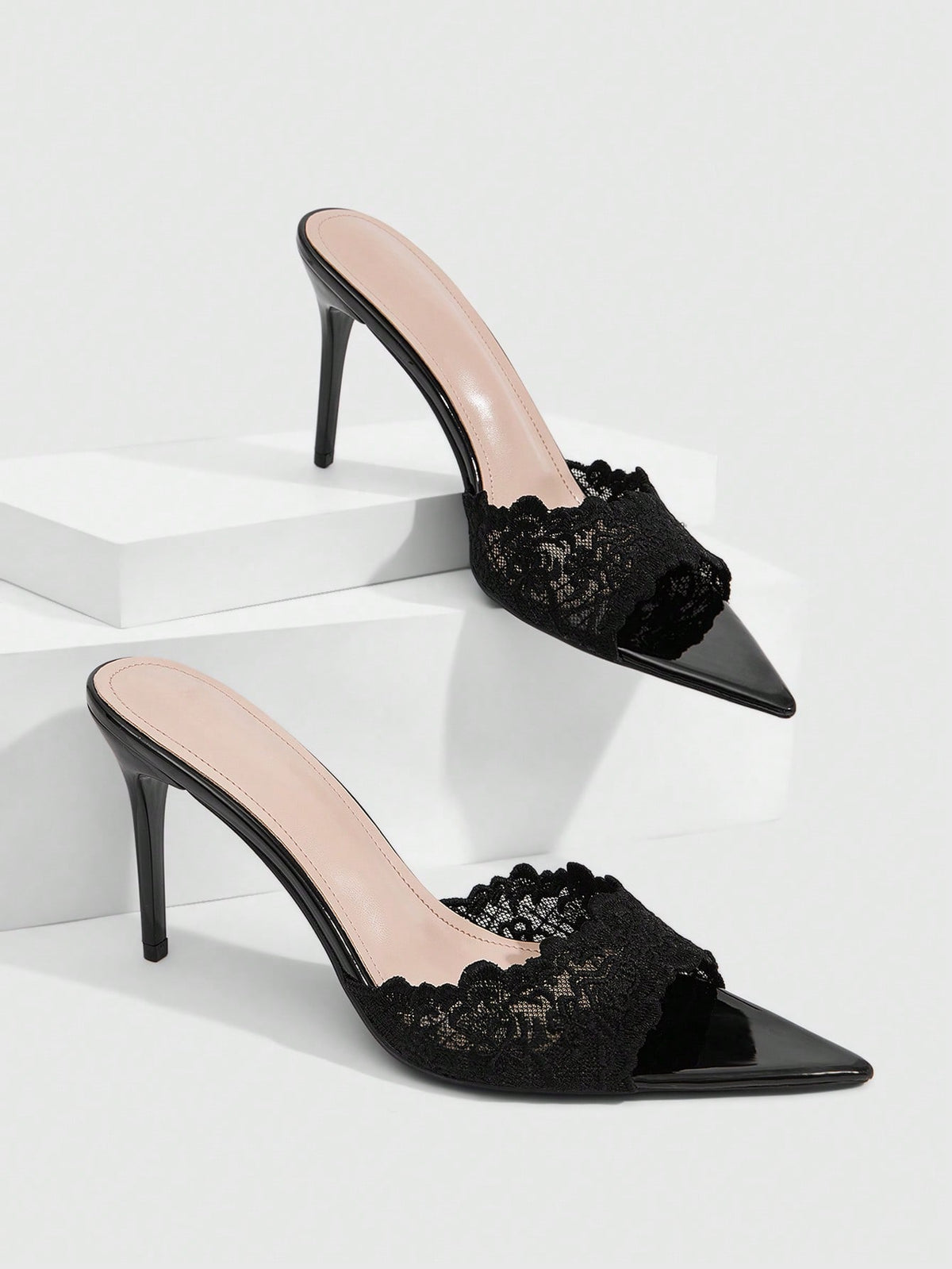 Pointed toe rhinestone high heel party sandals for women with stiletto heel and satin upper