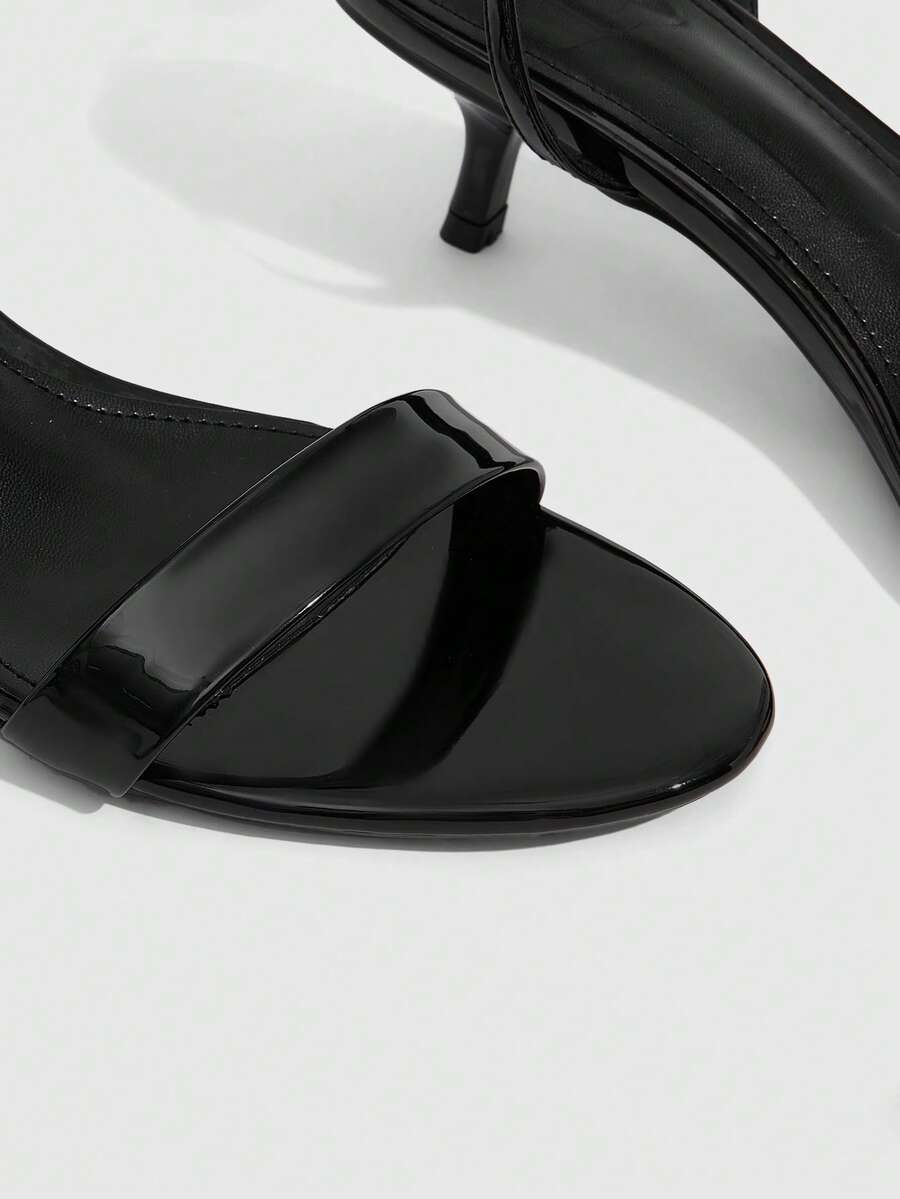 Women's open toe slingback high heel sandals with crisscross knot design and 5.5cm kitten heel