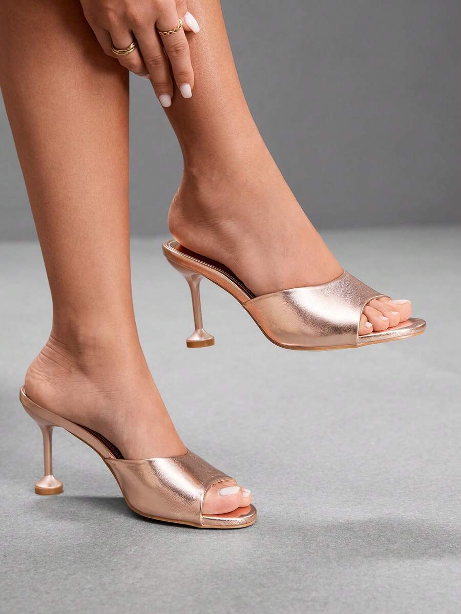 Women's classic slingback open toe sandals with sleek stiletto high heel