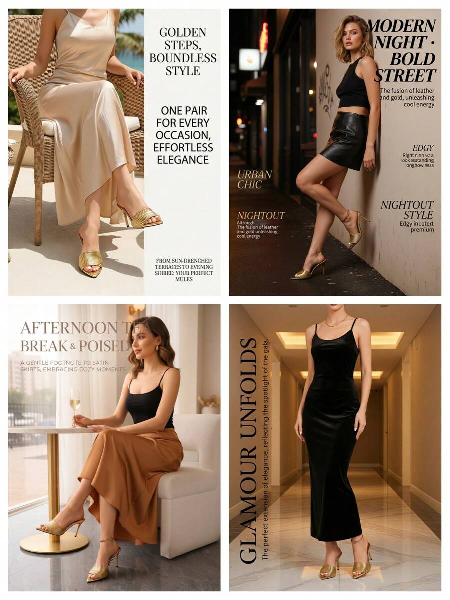 Women's pointed toe high heel mules with stiletto heels and slip-on strap design