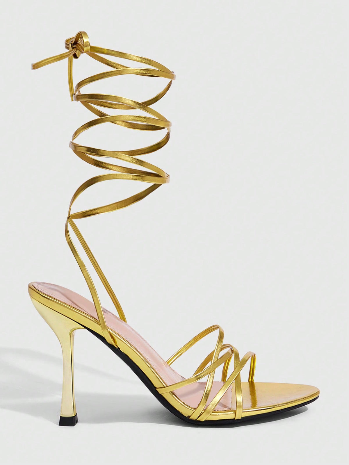Women's cross strap stiletto high heel sandals featuring an open toe and slingback design