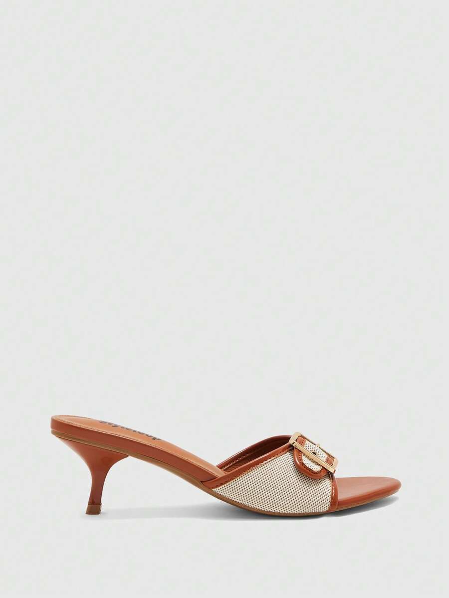 Women's elegant square toe stiletto high heel sandals featuring an open toe and sleek slingback strap