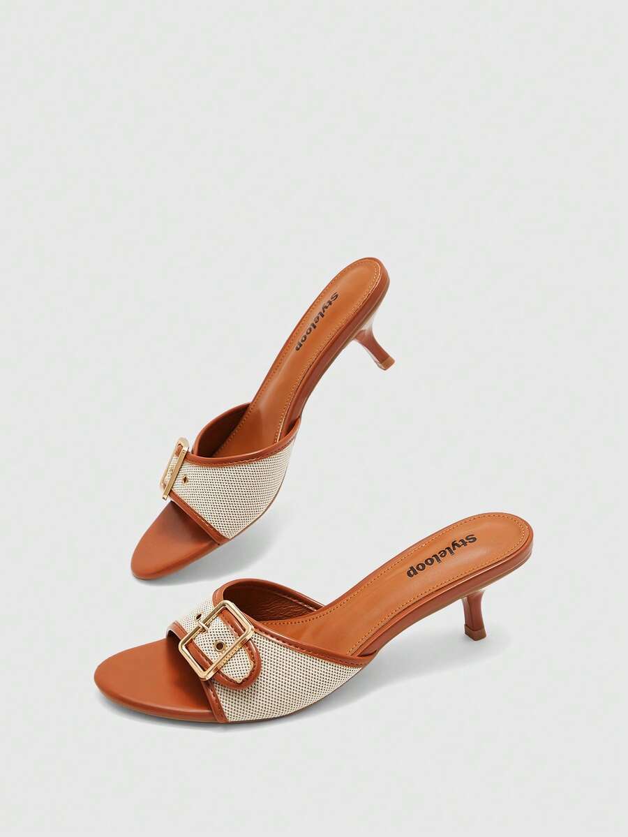 Women's elegant square toe stiletto high heel sandals featuring an open toe and sleek slingback strap