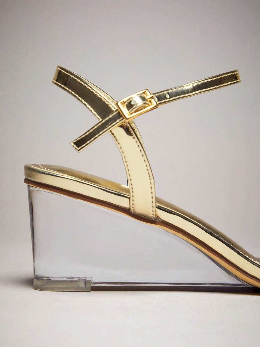 Women's slip-on thong strap wedge sandals featuring a high wedge heel and smooth PU leather upper.