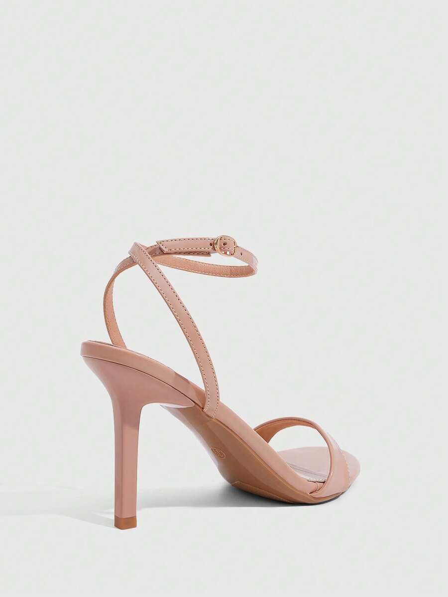 Women's open toe slingback high heel sandals with crisscross knot design and 5.5cm kitten heel