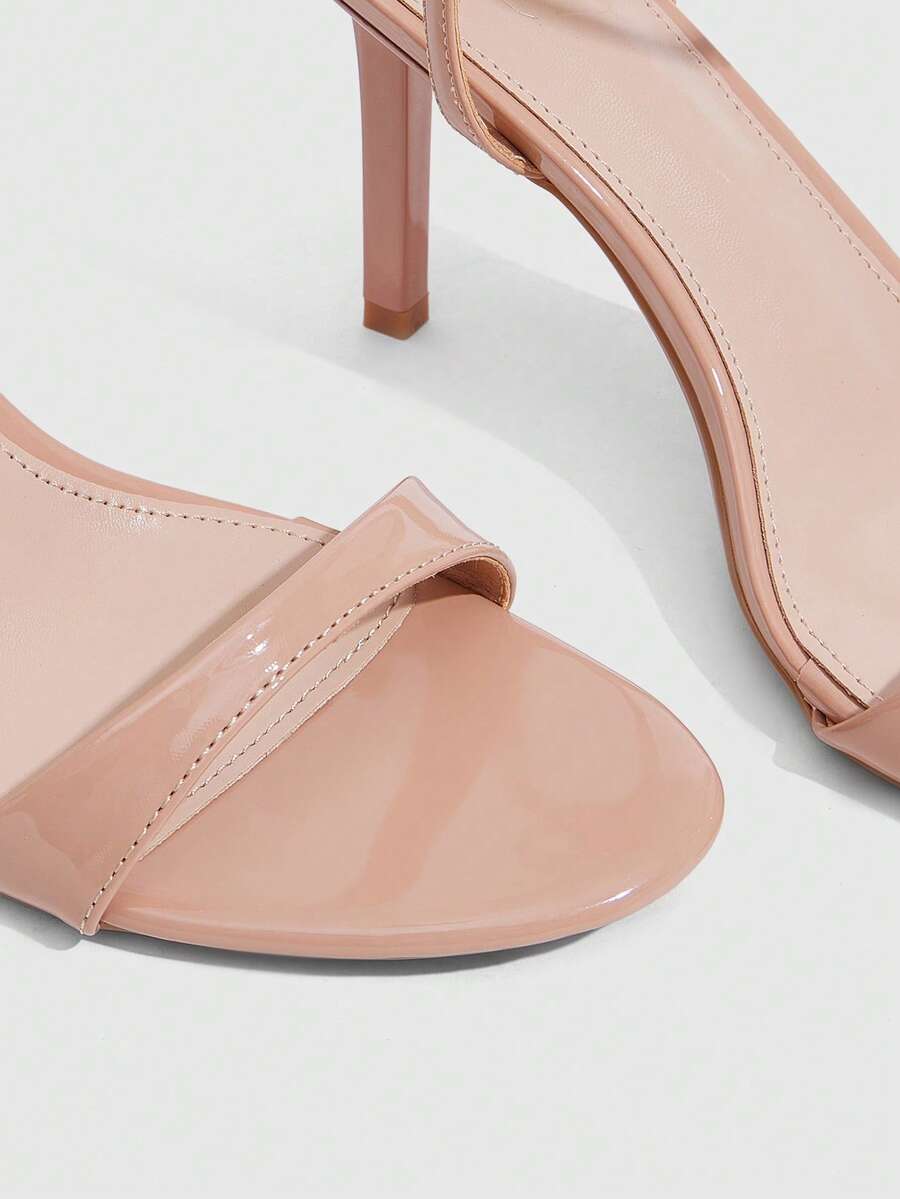 Women's open toe slingback high heel sandals with crisscross knot design and 5.5cm kitten heel