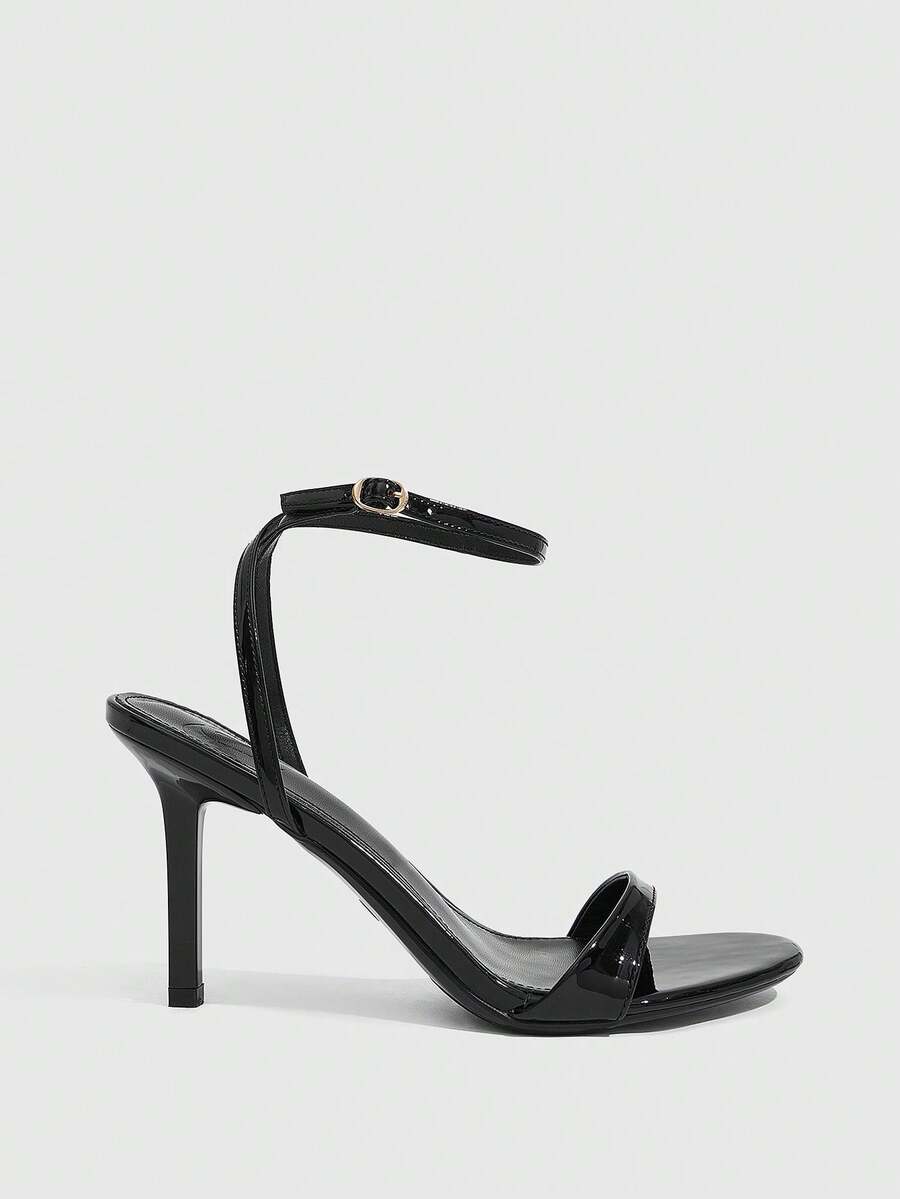 Women's open toe slingback high heel sandals with crisscross knot design and 5.5cm kitten heel