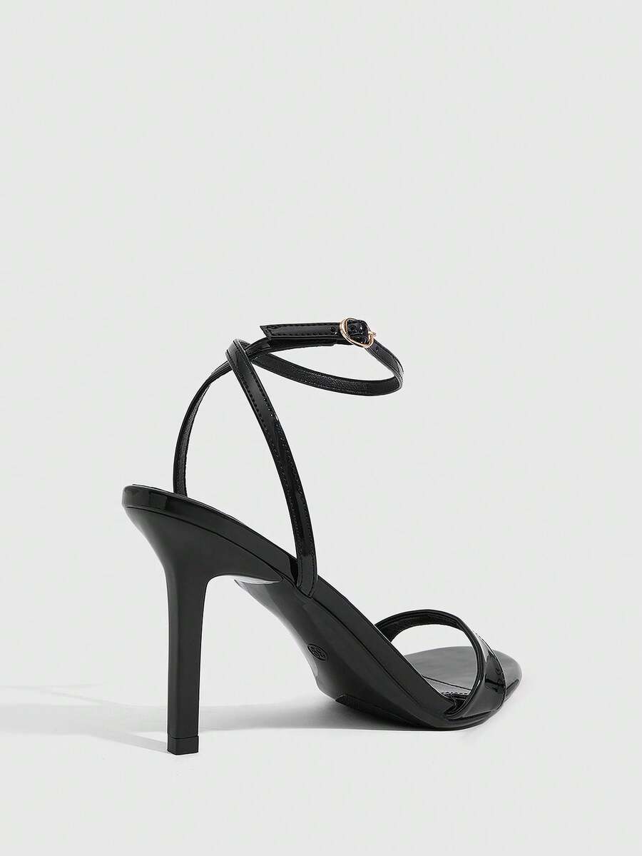 Women's open toe slingback high heel sandals with crisscross knot design and 5.5cm kitten heel