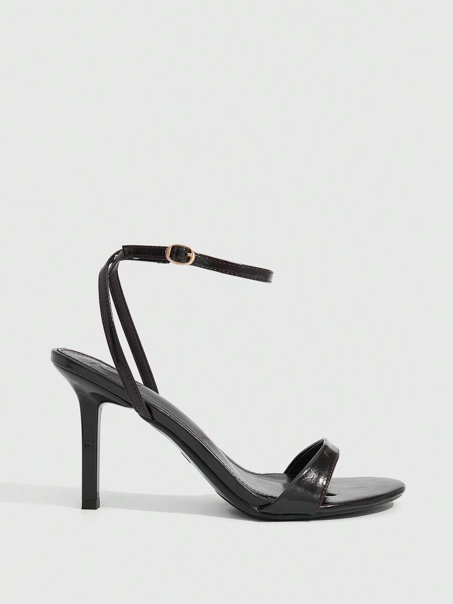 Women's open toe slingback high heel sandals with crisscross knot design and 5.5cm kitten heel