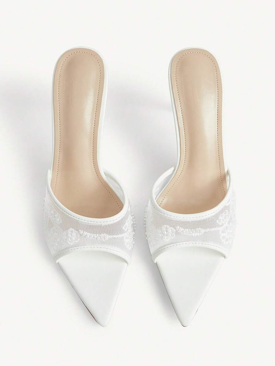 Pointed toe rhinestone high heel party sandals for women with stiletto heel and satin upper
