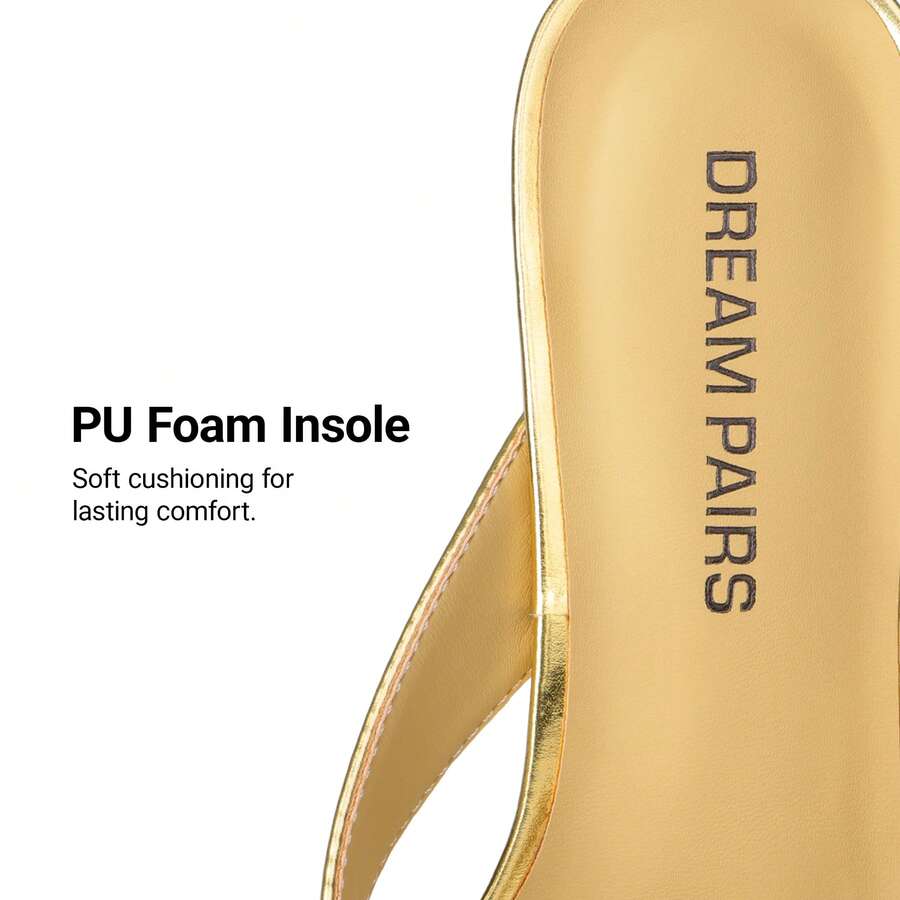 Women's chunky low heel thong sandals featuring a square open toe and slip-on flip-flop strap design
