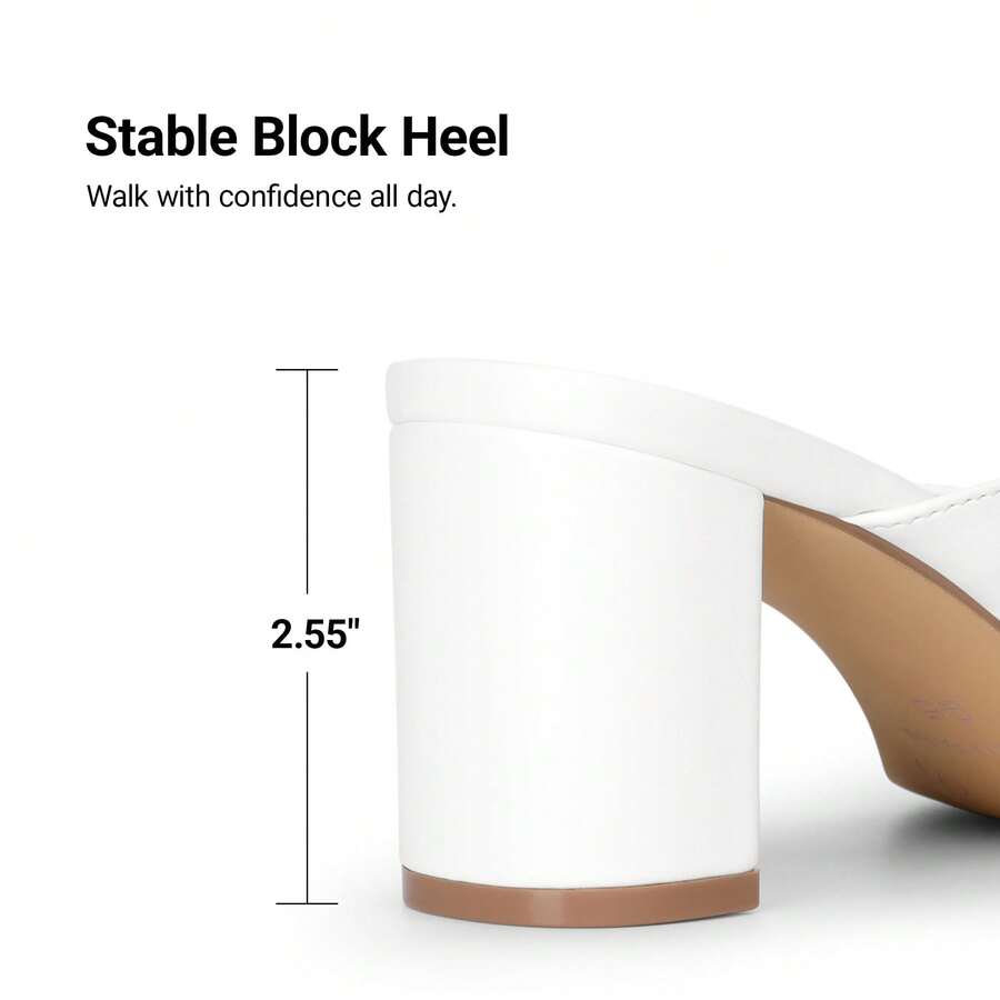 Women's chunky low heel thong sandals featuring a square open toe and slip-on flip-flop strap design