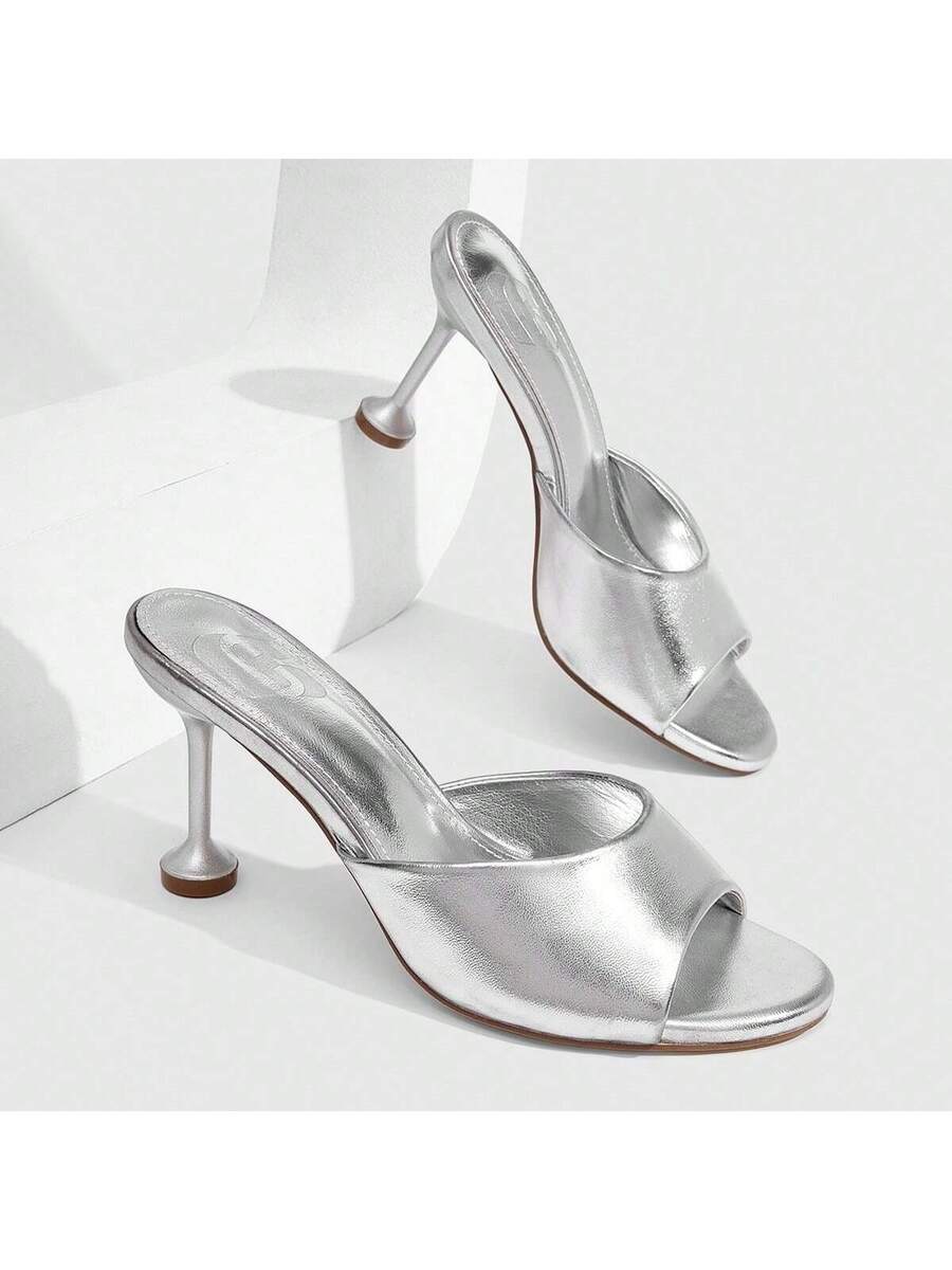 Women's classic slingback open toe sandals with sleek stiletto high heel