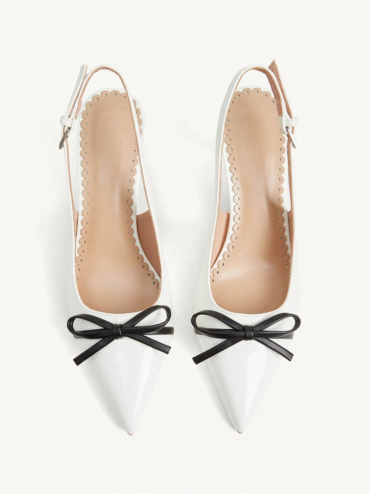 Pointed toe stiletto high heel pumps featuring black lace mesh upper, buckle slingback detail, and sleek slip-on design for weddings and evening wear.