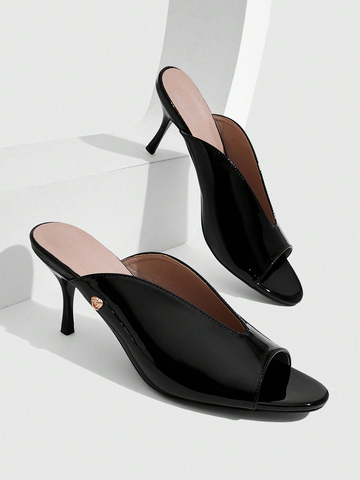 Women's open toe slingback platform sandals featuring a stiletto mid heel and smooth PU leather finish